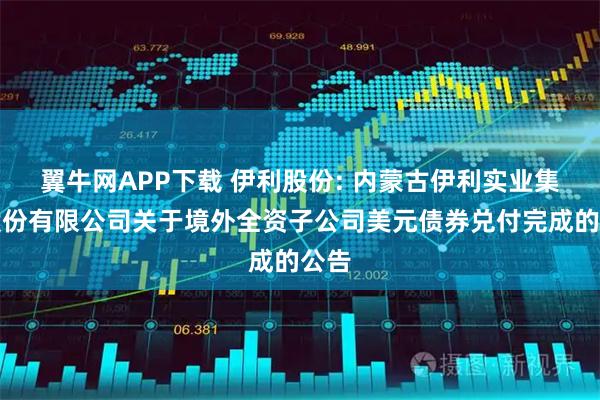 翼牛网APP下载 伊利股份: 内蒙古伊利实业集团股份有限公司关于境外全资子公司美元债券兑付完成的公告